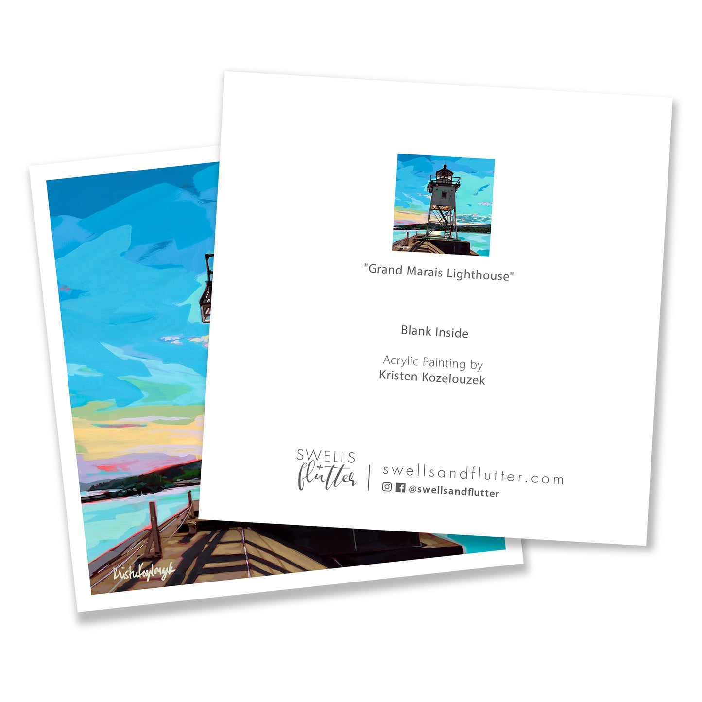 “Grand Marais Lighthouse” – Notecard