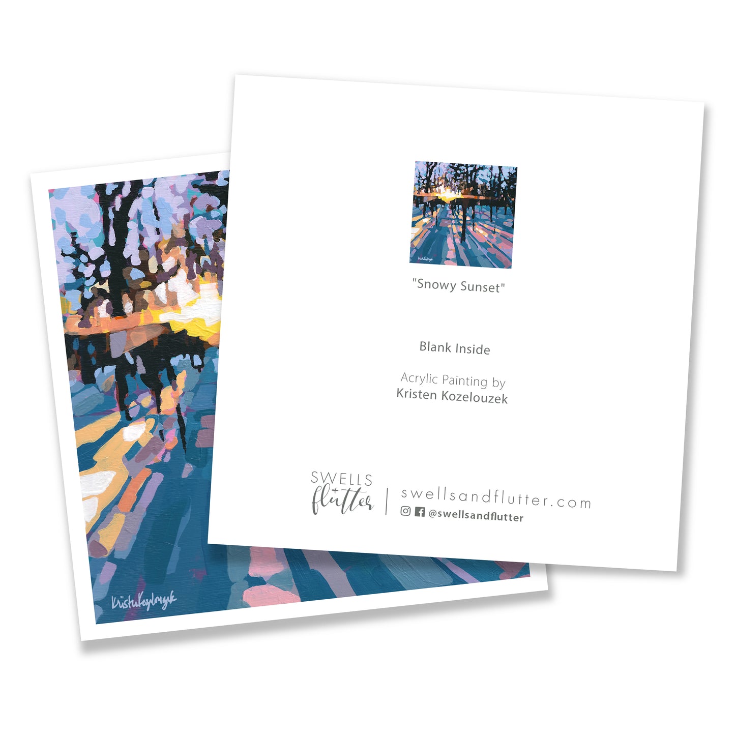 “Snowy Sunset” – Notecard