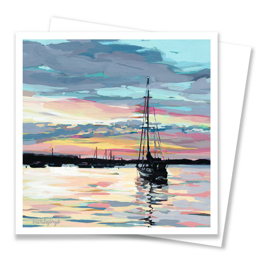 “Sunset at Anchor” – Notecard