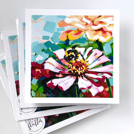 “Zinnia Bee” – Art Print