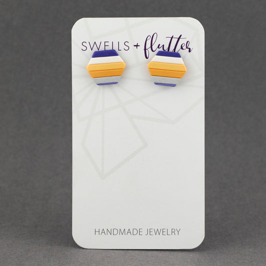 Sunset Stripe Stud Earrings