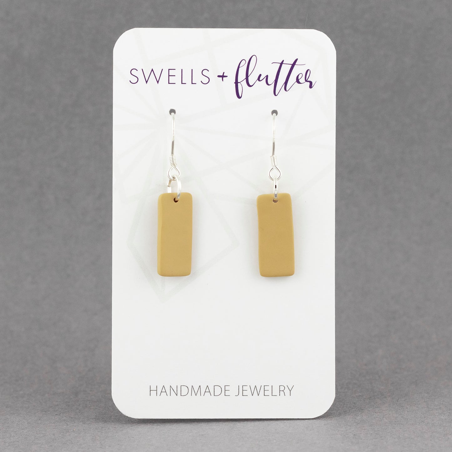 Mini Bar Drop Earrings • Mustard yellow