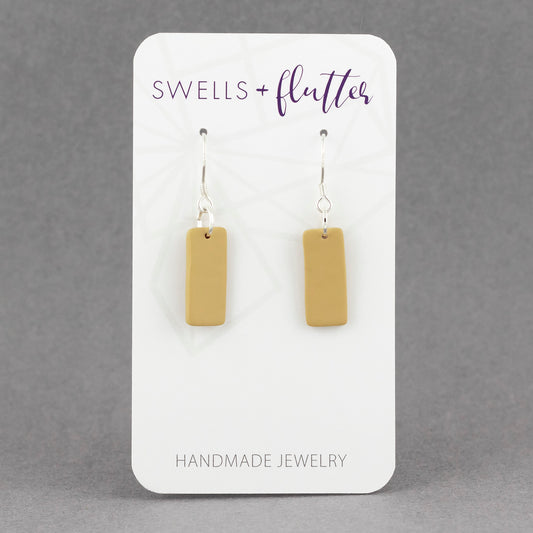 Mini Bar Drop Earrings • Mustard yellow