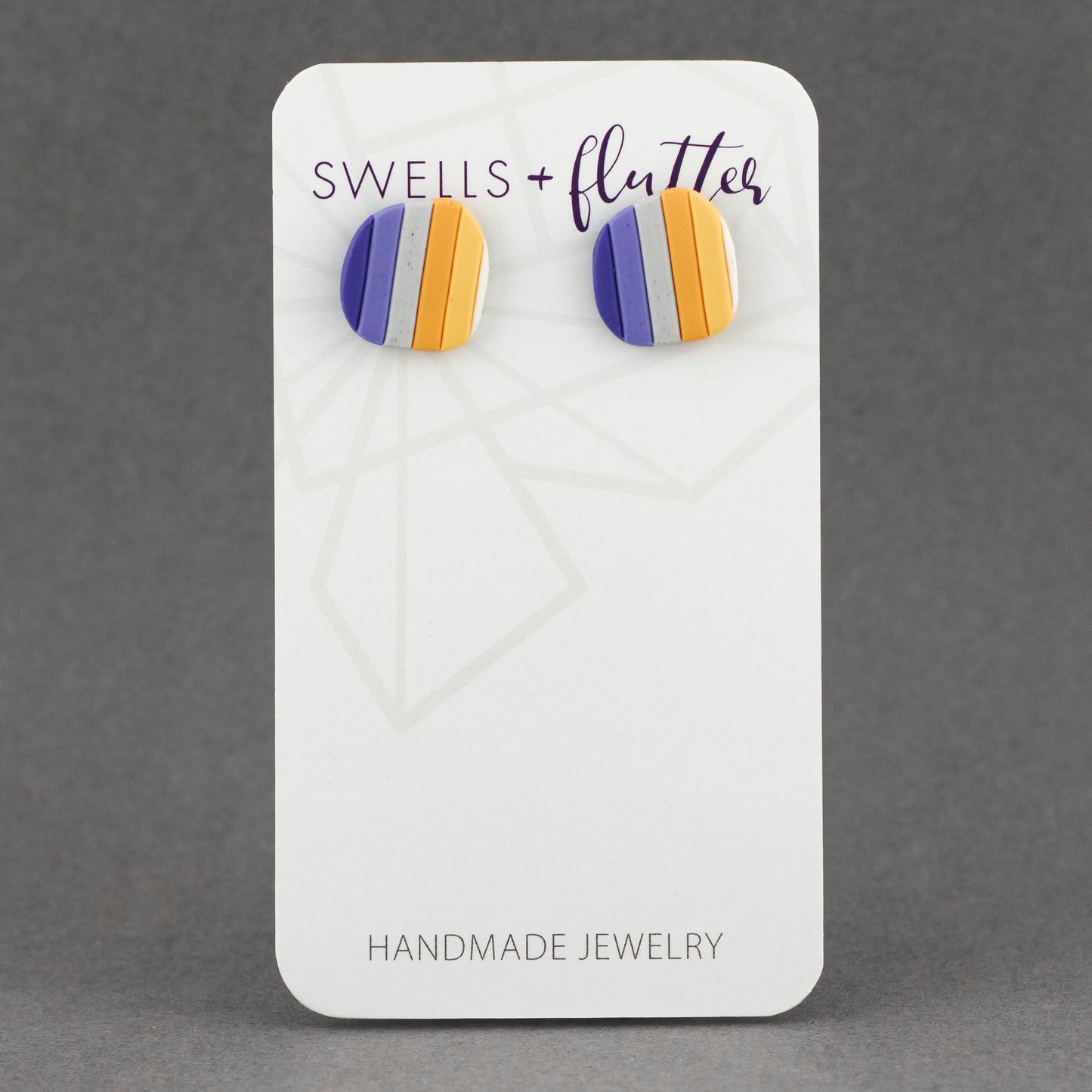 Sunset Stripe Stud Earrings