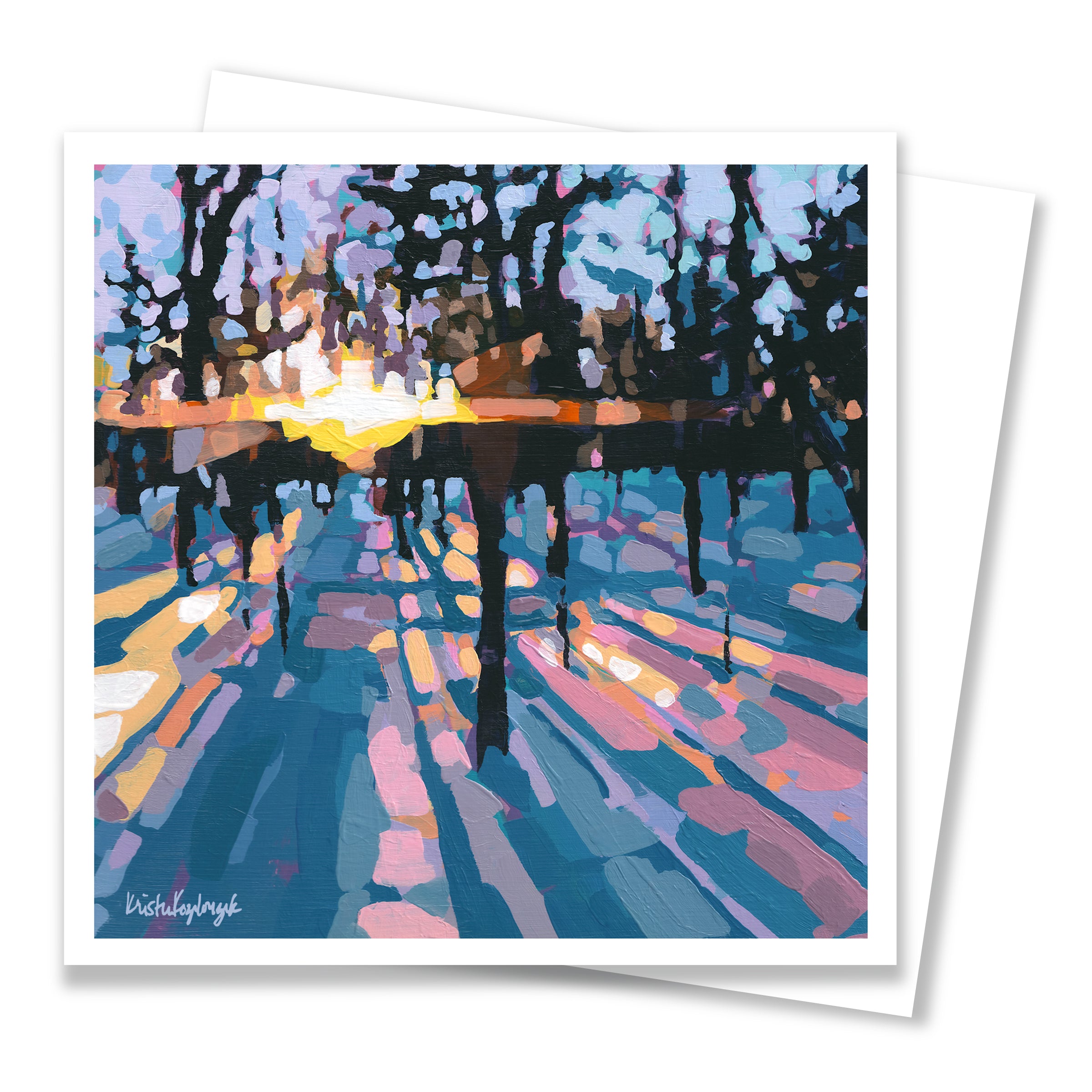 “Snowy Sunset” – Notecard