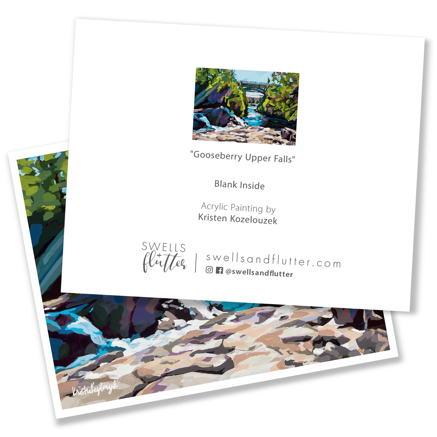 “Gooseberry Upper Falls” – Notecard