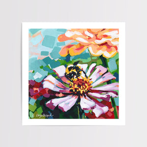 “Zinnia Bee” – Art Print